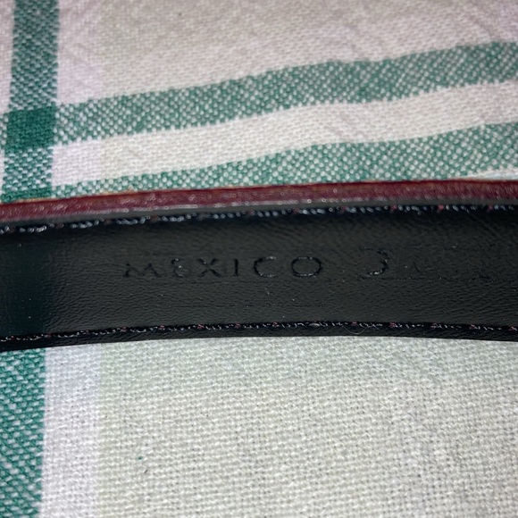 MEXICAN brown pattern leather men’s belt, 40” shows use on spaces $11 - Picture 2 of 5
